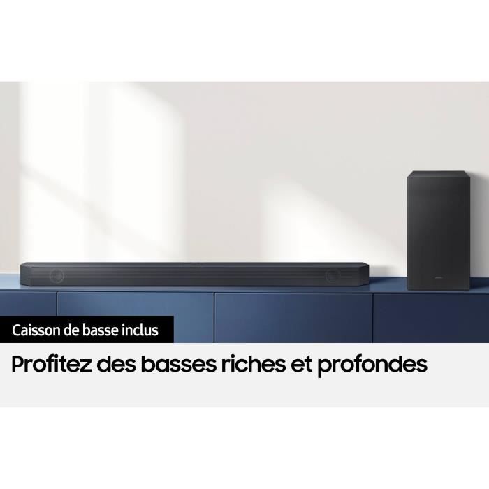 SAMSUNG HW-Q60C - Barre de son 3.1ch - Dolby Atmos DTS:X - Bluetooth - Caisson de basse sans fil - Son immersif