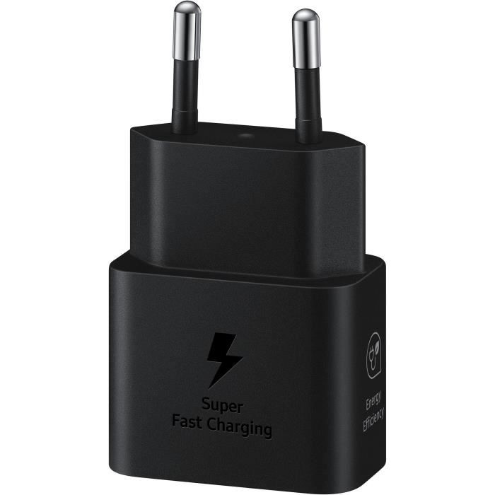 SAMSUNG Chargeur secteur RAPIDE 25W USB C sans câble noir