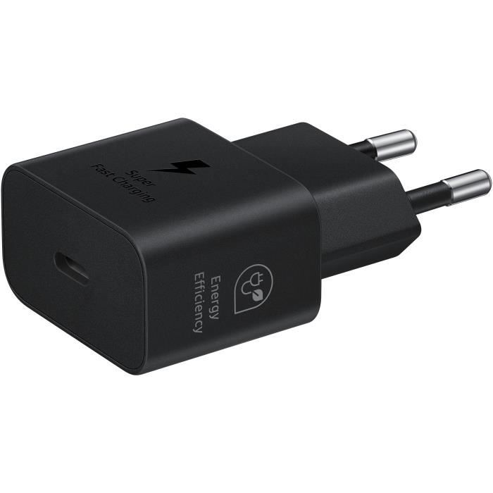 SAMSUNG Chargeur secteur RAPIDE 25W USB C sans câble noir