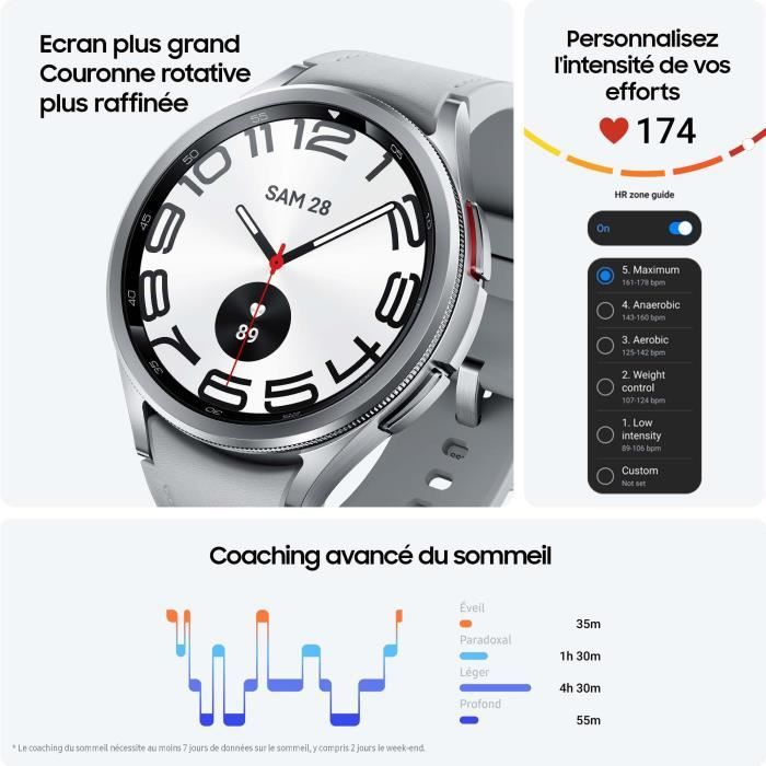 SAMSUNG Galaxy Watch6 Classic 43mm Noir Bluetooth