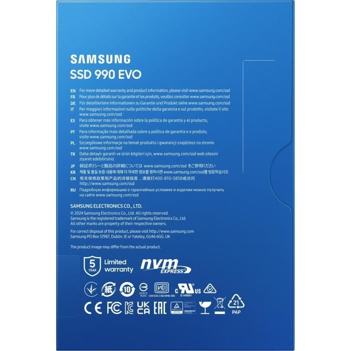 SAMSUNG SSD Interne 990 EVO 2 To MZ-V9E2T0BW