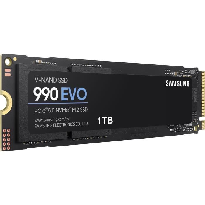 SAMSUNG SSD Interne 990 EVO 1 To NVMe M.2 PCIe 4.0 x 4 - 5000 Mo/s - MZ-V9E1T0BW