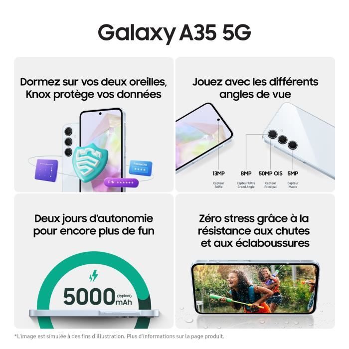 SAMSUNG Galaxy A35 5G Smartphone 256Go Lime