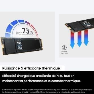 SSD Interne - SAMSUNG - 990 EVO Plus 1 To - NVMe M.2 PCIe 4.0x4 - Vitesse lecture jusqu'a 7 150 Mo/s