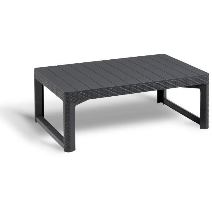 Salon de jardin avec table basse 2 en 1 - en résine - Allibert by KETER - 6 personnes - SanRemo - Gris graphite