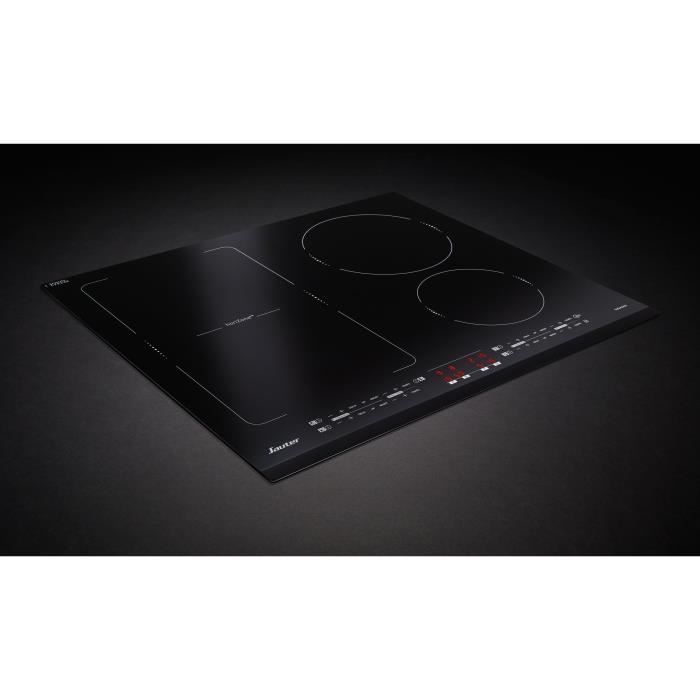 Table de Cuisson Induction SAUTER - 4 foyers - L60 x P51cm - SPI4664B - 7200W - Revetement verre - Noir