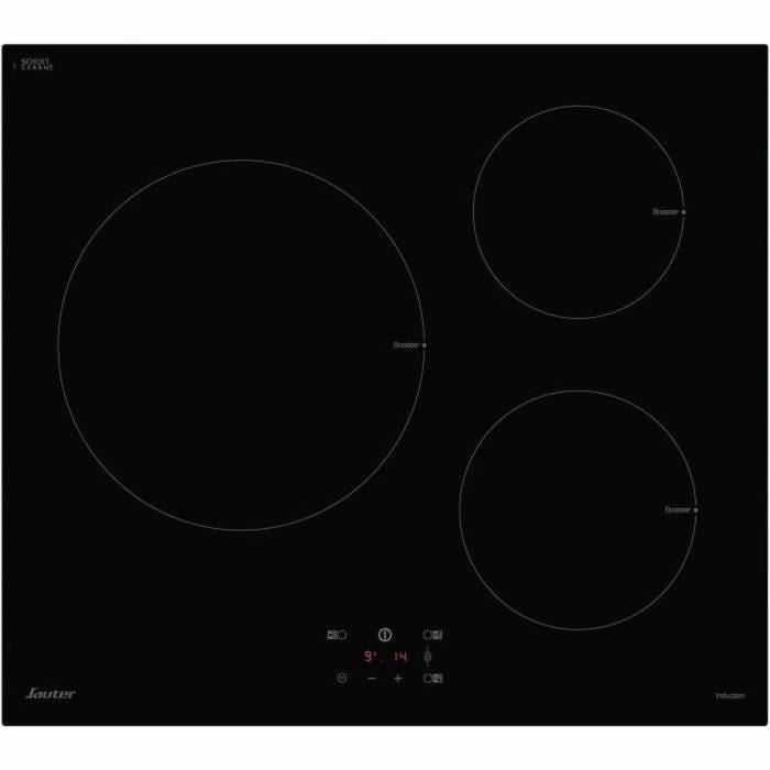 Table de cuisson induction SAUTER - 3 foyers - L60 cm - SI934B - 7200W - Noir