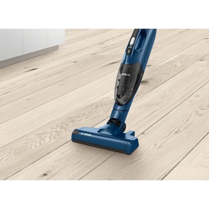 Aspirateur balai sans fil - BOSCH BBHF216 - 16 V max. - Batterie lithium - 36 min - Aspirateur de table intégré - Bleu