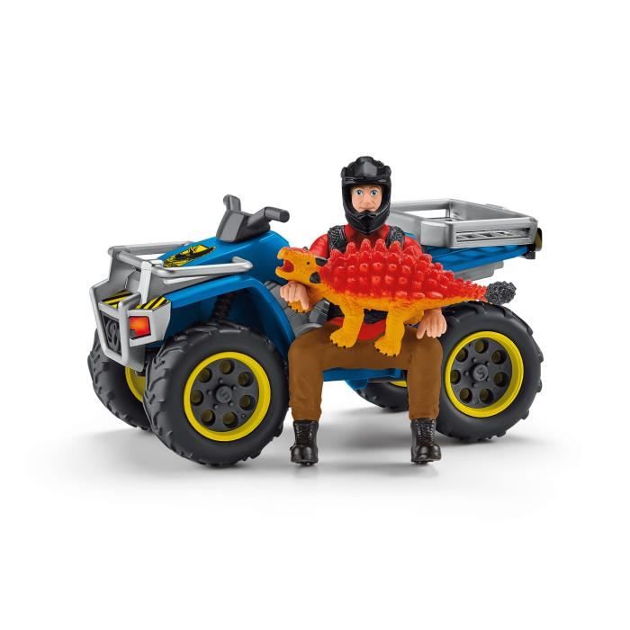 Fuite sur quad face au vélociraptor - Ensemble de Jouets Préhistoriques de 5 Pieces pour Garçons et Filles a Partir de 4 ans -