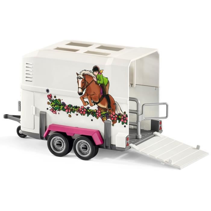 Pick-up avec remorque pour cheval, coffret figurines schleich avec 38 éléments dont 1 cheval inclus, Schleich 42346 Horse Club