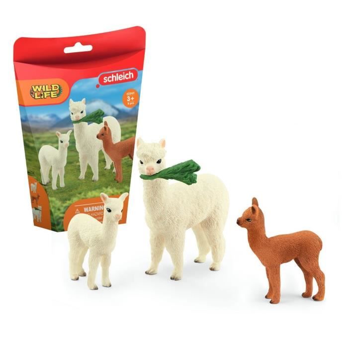 Figurine Famille d'Alpaga, pour enfants des 3 ans - Schleich 42544 Wild Life