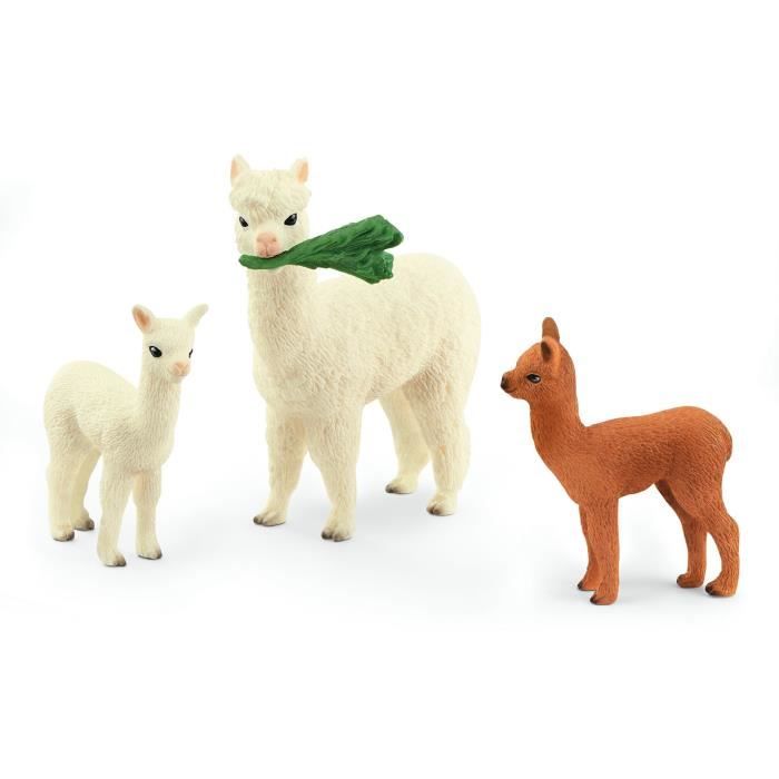 Figurine Famille d'Alpaga, pour enfants des 3 ans - Schleich 42544 Wild Life