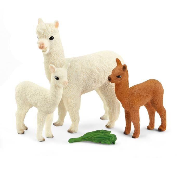 Figurine Famille d'Alpaga, pour enfants des 3 ans - Schleich 42544 Wild Life