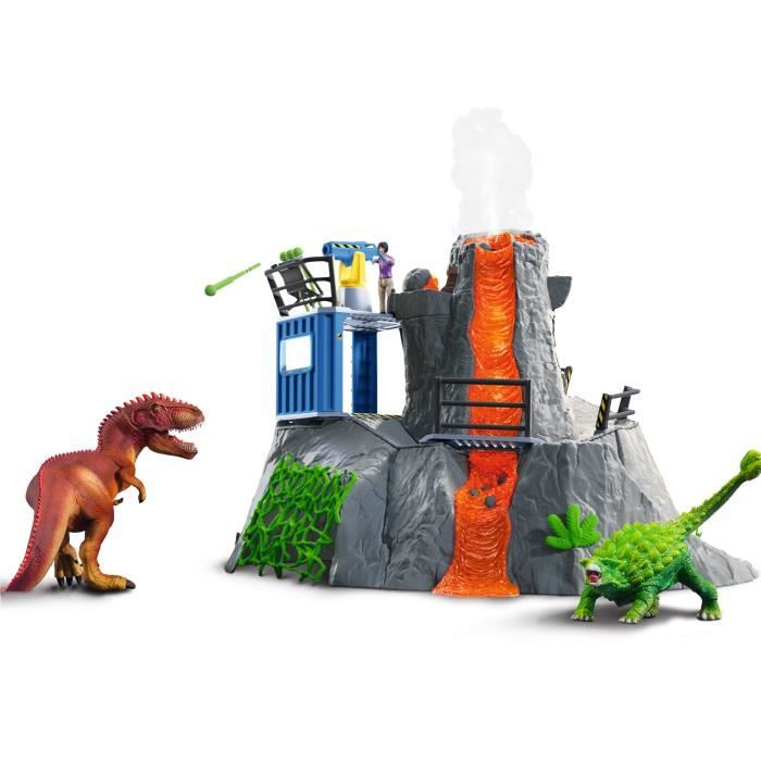 Expédition au grand Volcan, 1 figurine de chercheuse et 2 jouets dinosaures, Pour enfants des 5 ans, Schleich 42564 DINOSAURS