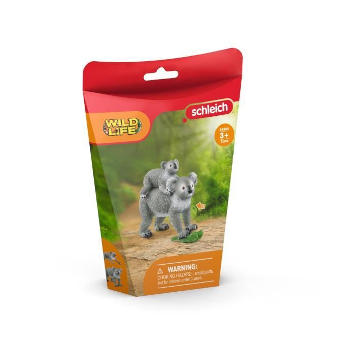 Figurine Maman et Bébé Koala, pour enfants des 3 ans,  13,6 x 5,8 x 19,2 cm -Schleich 42566 WILD LIFE