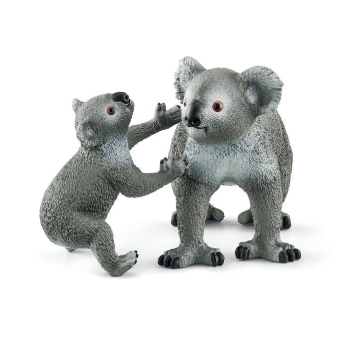 Figurine Maman et Bébé Koala, pour enfants des 3 ans,  13,6 x 5,8 x 19,2 cm -Schleich 42566 WILD LIFE