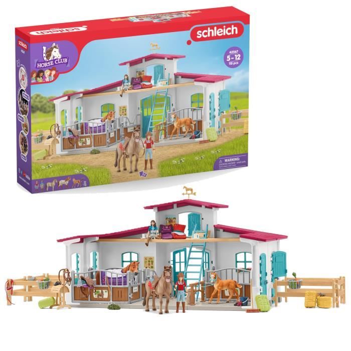 Centre équestre modulable de Lakeside pour chevaux, coffret figurines avec 115 éléments, Schleich 42567 Horse Club