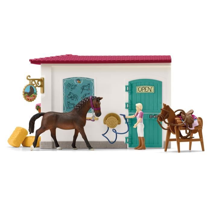 Boutique d'équitation pour chevaux schleich, Coffret schleich avec 67 éléments inclus dont 1 cheval schleich, coffret figurines