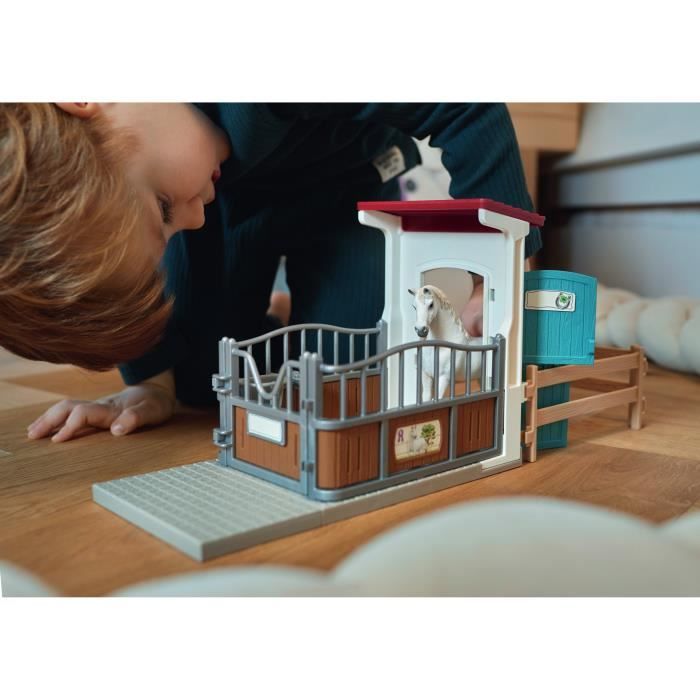 Box avec étalon Pur Sang anglais, Extension pour écurie schleich pour enfant, Schleich 42569 HORSE CLUB, des 5 ans