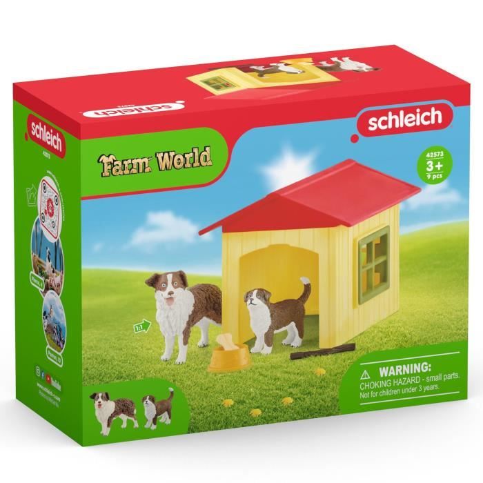 Figurine Niche pour Chien , pour enfants des 3 ans, coffret, 18,8 x 8,2 x 14,7 cm - Schleich 42573 FARM WORLD