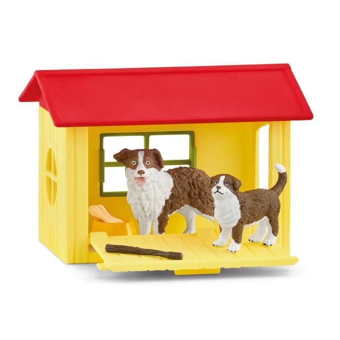 Figurine Niche pour Chien , pour enfants des 3 ans, coffret, 18,8 x 8,2 x 14,7 cm - Schleich 42573 FARM WORLD