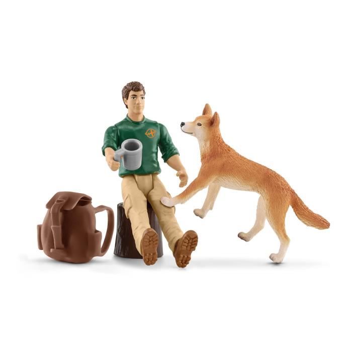 Coffret Aventures en Océanie SCHLEICH - Figurines de kangourous et ranger Tom avec accessoires - Gamme Wild Life