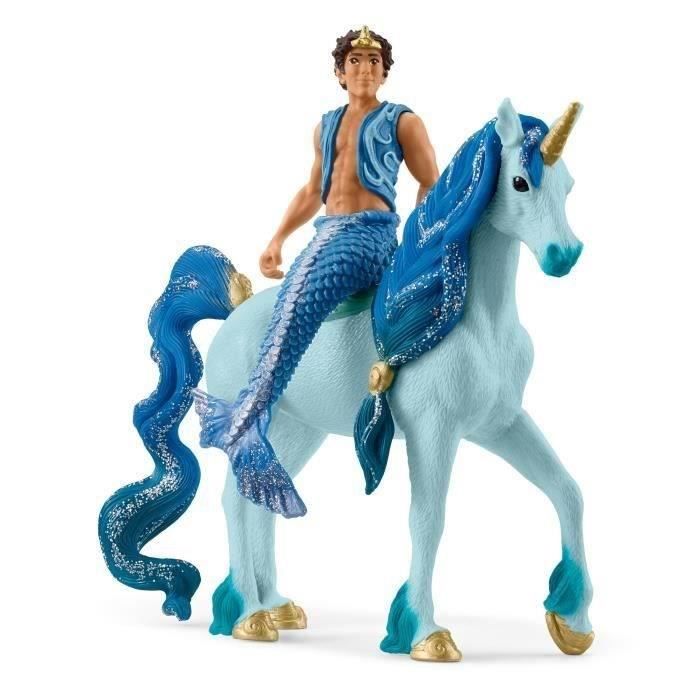 Figurine Trition Aryon et Licorne Bleue -Set de 2 Pieces - Jouets Durables pour Divertissement et Jeux de Simulation - Cadeau pour