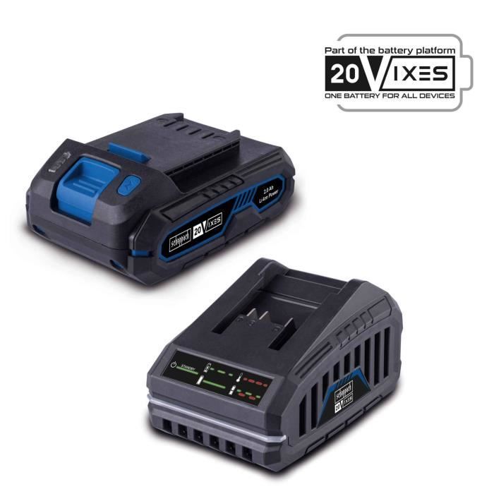 batterie 2.0Ah 20V + chargeur - batterie universelle pour la gamme SCHEPPACH 20V IXES