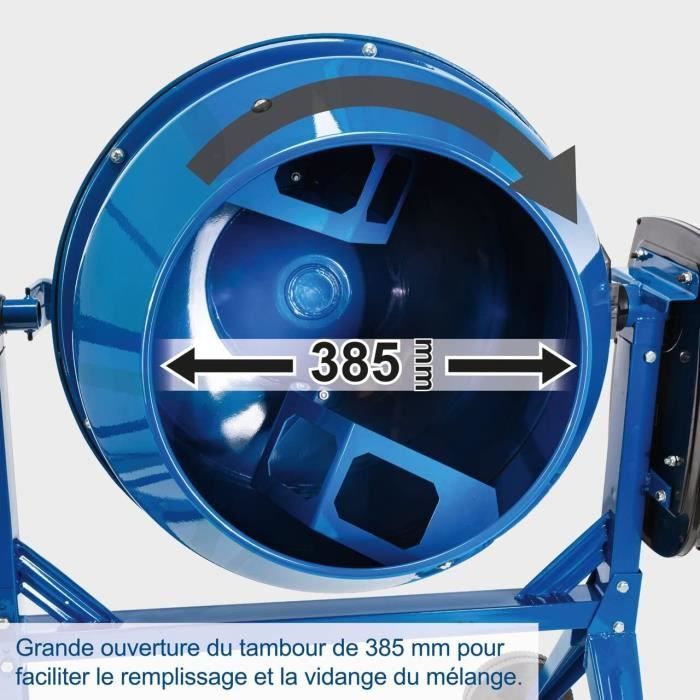 Bétonniere électrique 125L - SCHEPPACH - MIX125 - Tambour renforcé - Roues pour déplacement