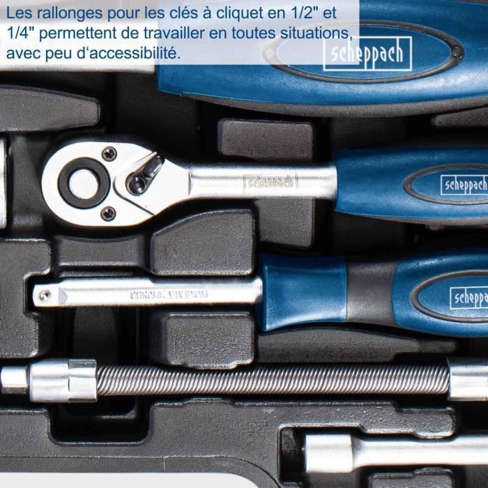 Malette a outils de 95 pieces - SCHEPPACH - TB94 - Outils en acier chrome vanadium