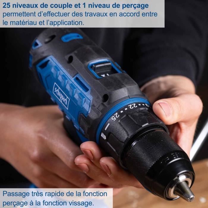 Perceuse visseuse sans fil C-DD45-X - 45 Nm mandrin 13mm - SCHEPPACH 20V IXES - sans batterie ni chargeur