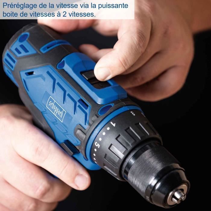 Coffret perceuse visseuse sans fil C-DTB74/1-X - 50Nm mandrin 13mm + 74 access - SCHEPPACH 20V IXES + 2 batteries 2Ah + chargeur