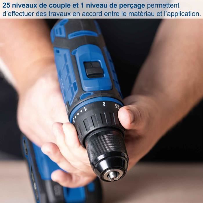 Coffret perceuse visseuse sans fil C-DTB74/1-X - 50Nm mandrin 13mm + 74 access - SCHEPPACH 20V IXES + 2 batteries 2Ah + chargeur