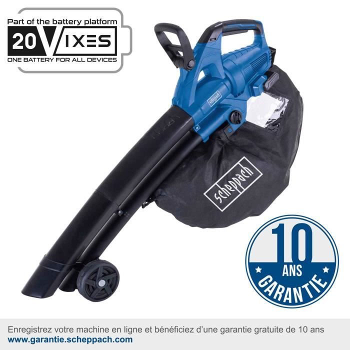 Souffleur / Aspirateur et Broyeur sans fil BC-BLV720-X - 2 poignées + sangle  - SCHEPPACH 20V IXES - sans batterie ni chargeur