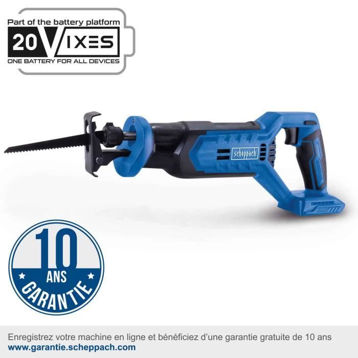 Scie sabre sans fil C-RS100-X - coupe max 115mm tous matériaux + 1 lame - SCHEPPACH 20V IXES - sans batterie ni chargeur