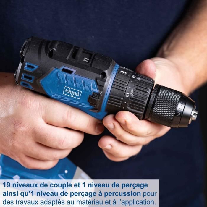 Perceuse visseuse percussion sans fil BC-CD60-X - brushless 60 Nm mandrin 13mm - SCHEPPACH 20V IXES - sans batterie ni chargeur