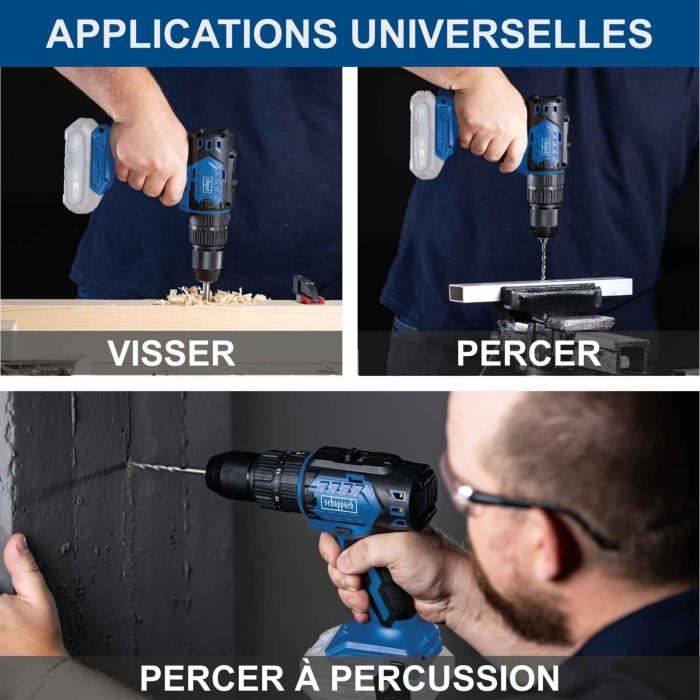 Perceuse visseuse percussion sans fil BC-CD60-X - brushless 60 Nm mandrin 13mm - SCHEPPACH 20V IXES - sans batterie ni chargeur