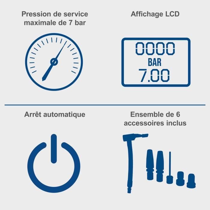 Compresseur sans fil C-AC20-X - pression max 7 bars - 6 accessoires inclus - SCHEPPACH 20V IXES - sans batterie ni chargeur