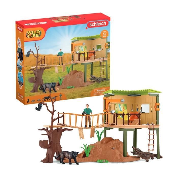 Coffret Station d'aventures sauvages, figurines animaux sauvages, Schleich 42594 Wild Life, Pour enfant des 3 ans