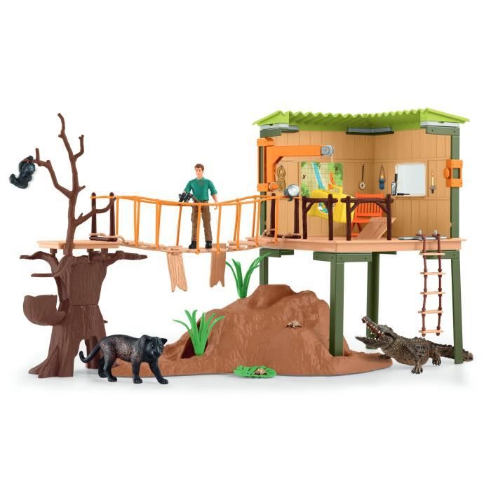 Coffret Station d'aventures sauvages, figurines animaux sauvages, Schleich 42594 Wild Life, Pour enfant des 3 ans