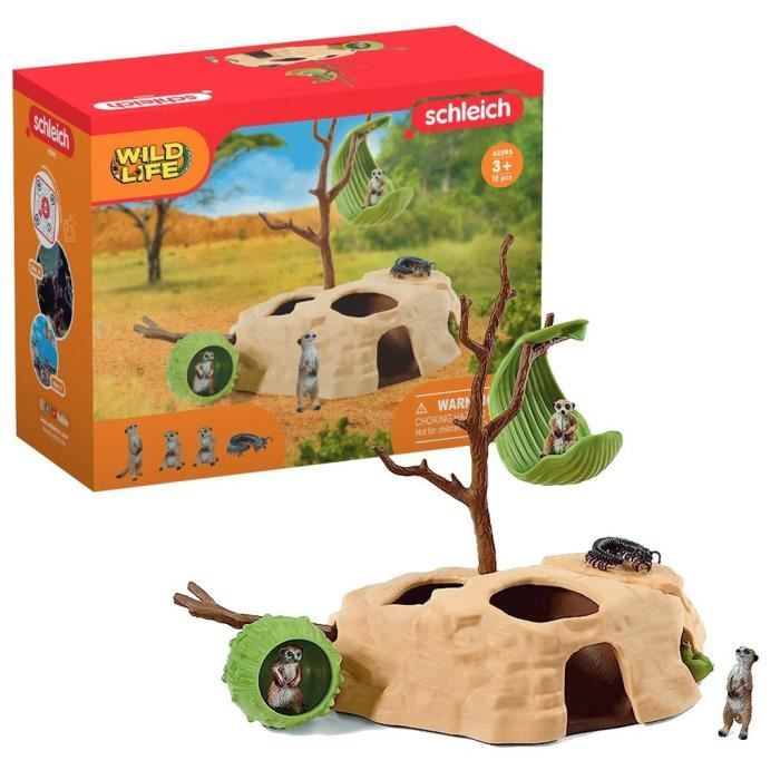 Coffret Rendez-vous des suricates, figurines animaux sauvages, Schleich 42595 Wild Life, Pour enfant des 3 ans