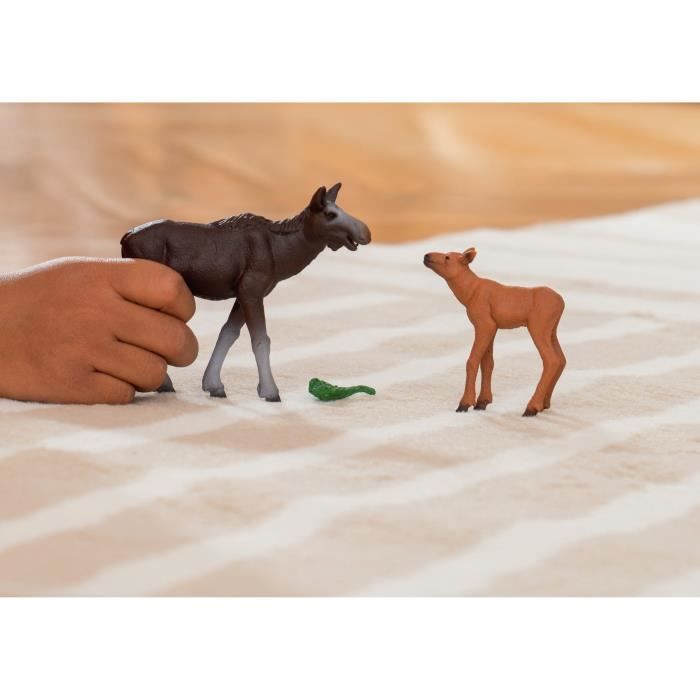 Figurine Élan Femelle avec Veau, Coffret schleich avec maman élan et son bébé, pour enfants des 3 ans - Schleich 42603 WILD LIFE