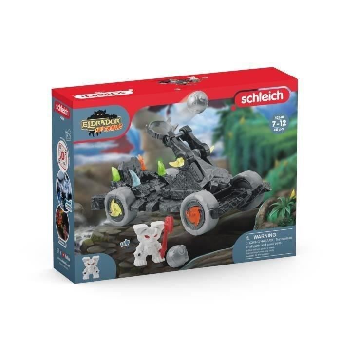 Catapulte avec Mini Creature, Coffret schleich avec 1 figurines mini creature, Figurines d'action fantastiques tres durables, Pour