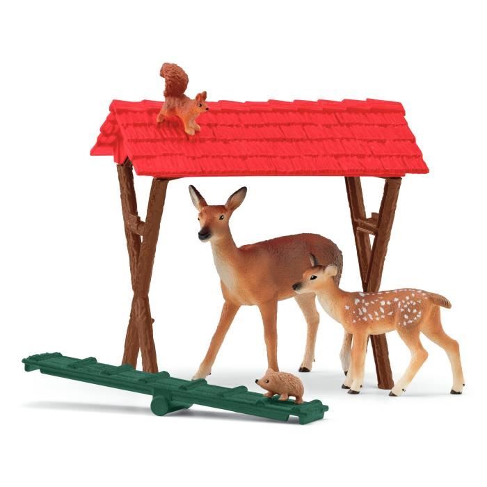 Cabane des animaux de la foret, Coffre schleich 42658 Farm World, pour enfants des 3 ans