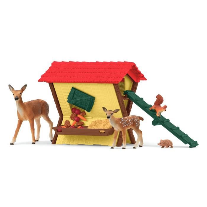 Cabane des animaux de la foret, Coffre schleich 42658 Farm World, pour enfants des 3 ans