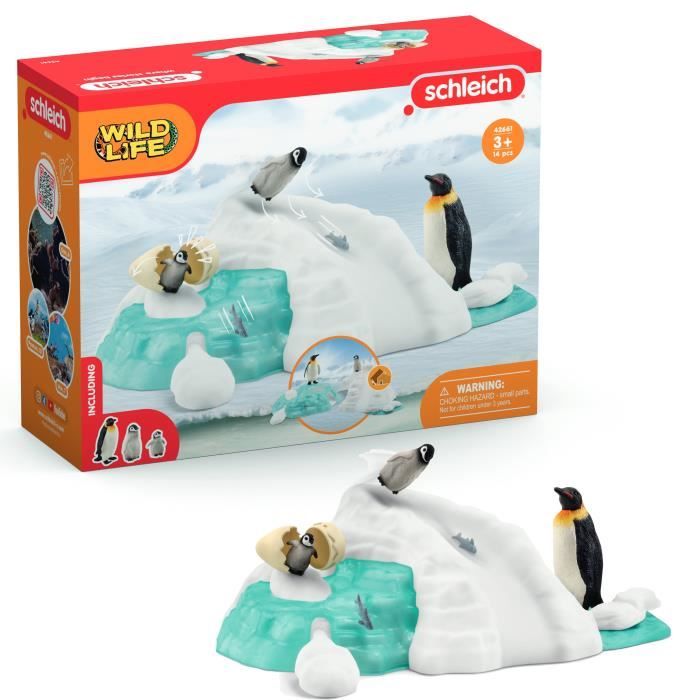 Figurines Famille pingouin sur la banquise, Schleich 42661 Wild Life, Pour enfant des 3 ans