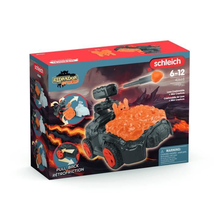 SCHLEICH -  42668   ELDRADOR CREATURES Crashmobile de Lave avec Mini Creature - Coffret voiture avec figurine fantastique