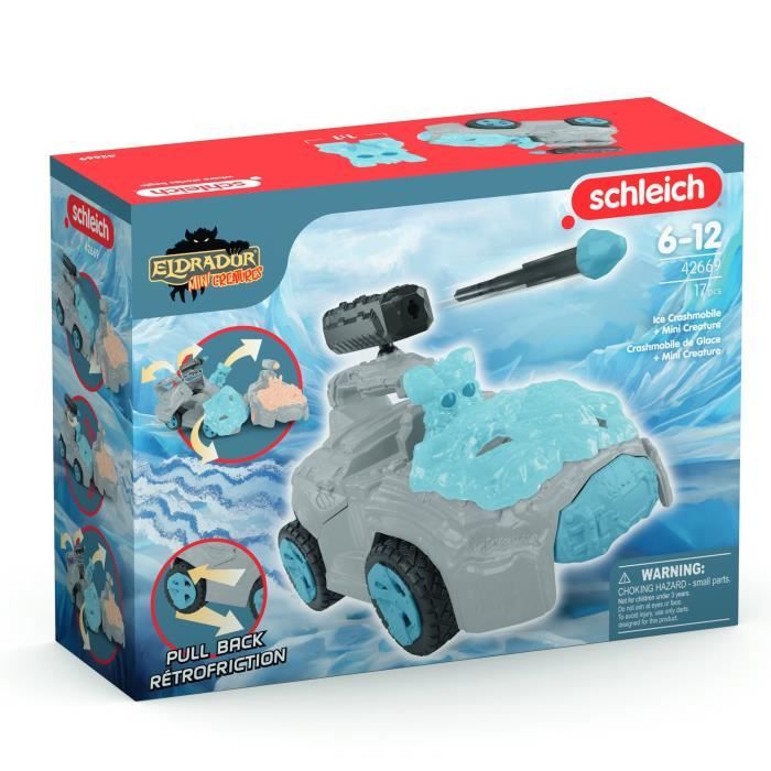 SCHLEICH -  42669   ELDRADOR CREATURES Crashmobile de Glace avec Mini Creature - Coffret voiture avec figurine fantastique