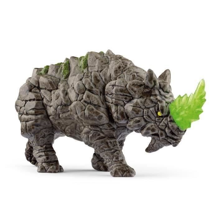 Rhinocéros de pierre - Figurine fantastique - Monstre Mythique et Puissant avec une Tete Mobile - Jeu Imaginatif pour Garçons et