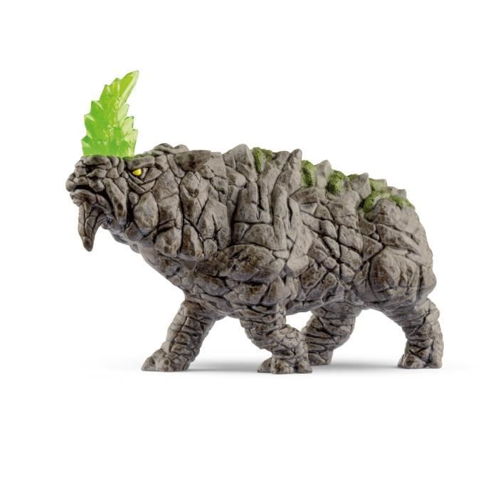 Rhinocéros de pierre - Figurine fantastique - Monstre Mythique et Puissant avec une Tete Mobile - Jeu Imaginatif pour Garçons et